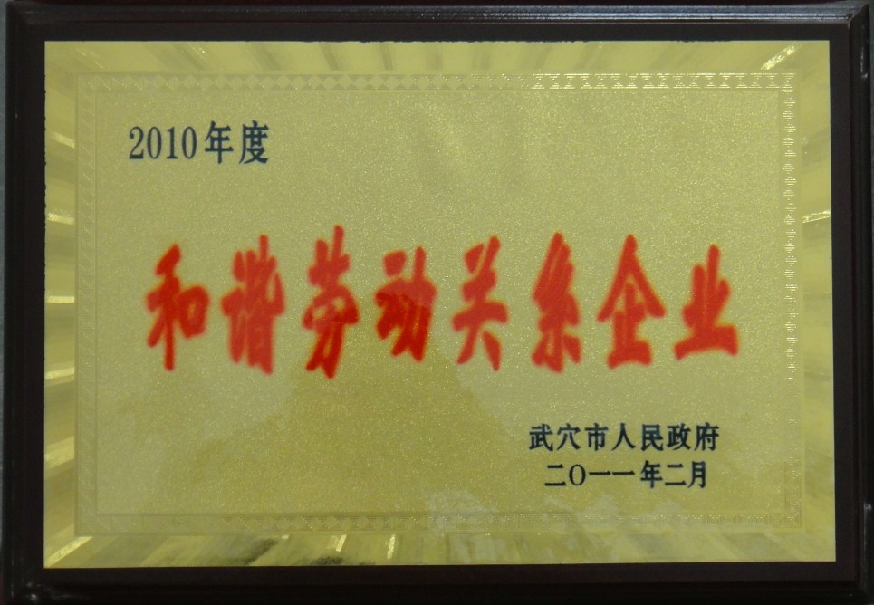2010年度和諧勞動關(guān)系企業(yè)(黃岡亞東) 2010年度和諧勞動關(guān)系企業(yè)(黃岡亞東)